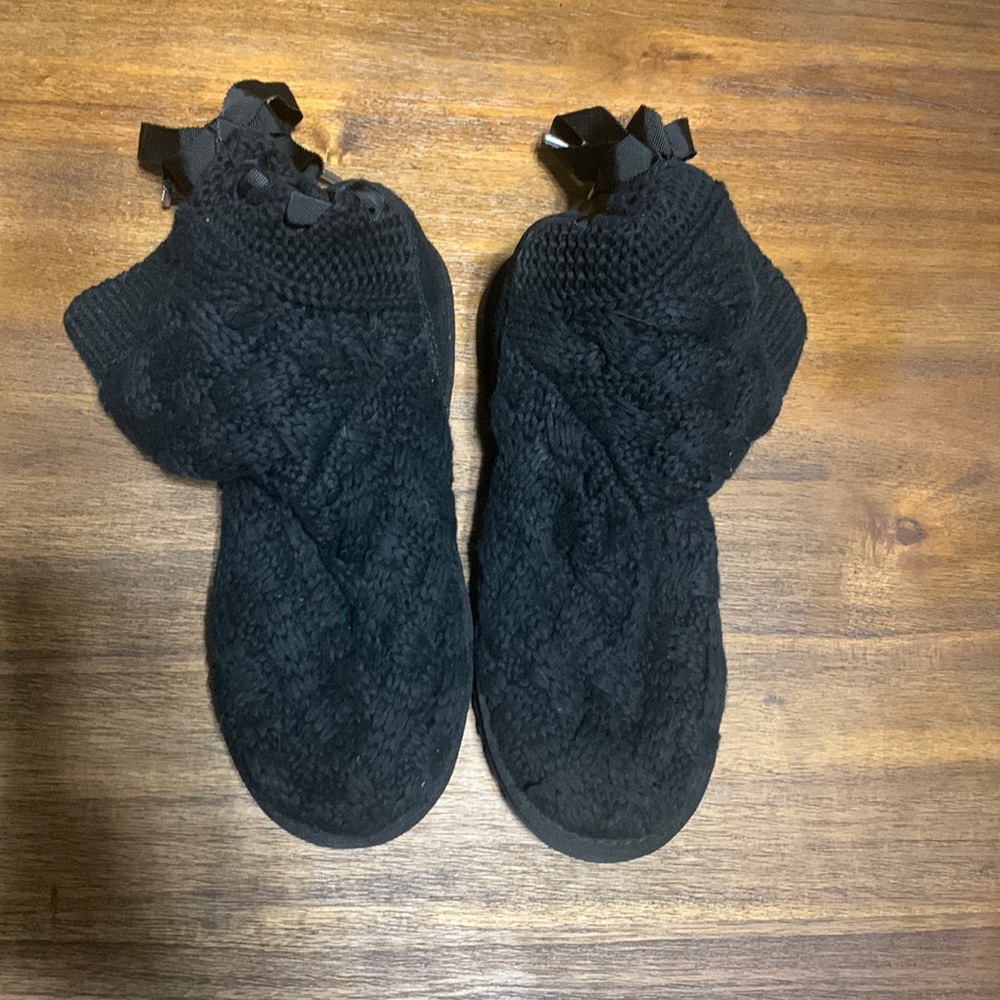 Black Knitted UGG boots, women size 7.